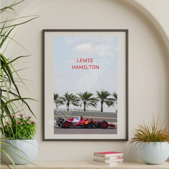 Lewis Hamilton Ferrari Car Aesthetic Art Poster 11X17 - Picture 1 of 2